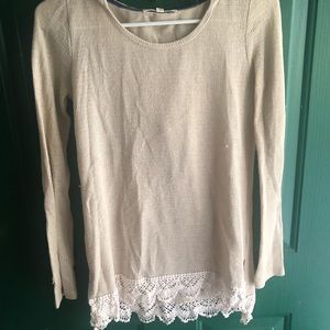 Cream waffle knit sweater